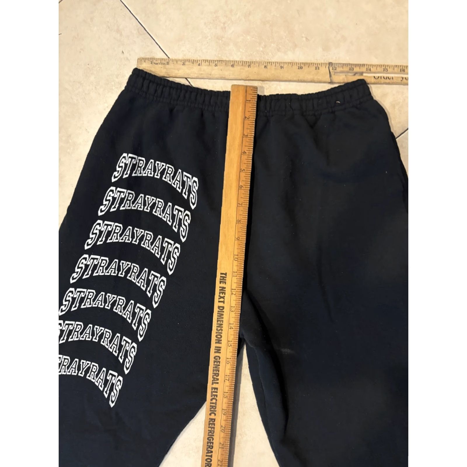 Stray Rats STRAYRATS Sweatpants Mens M Black Fleece Joggers Logo Streetwear Pants Size US 31 - 7 Thumbnail
