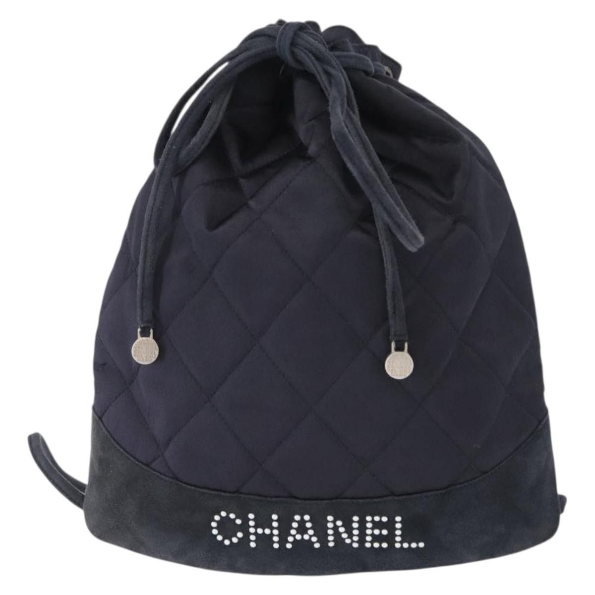 Chanel Chanel Matelasse Backpack Satin Navy CC Size ONE SIZE - 2 Thumbnail