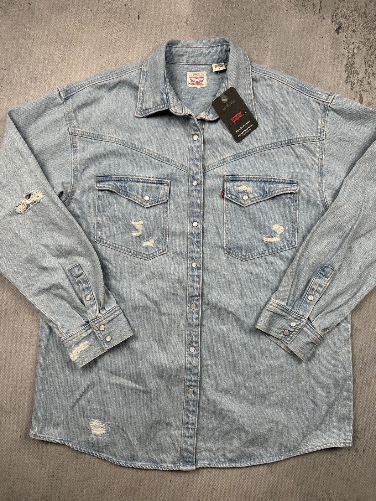 Levi's Levis Dorsey Western Denim Jacket Shirt Oversized Fit Size M / US 6-8 / IT 42-44 - 13 Thumbnail