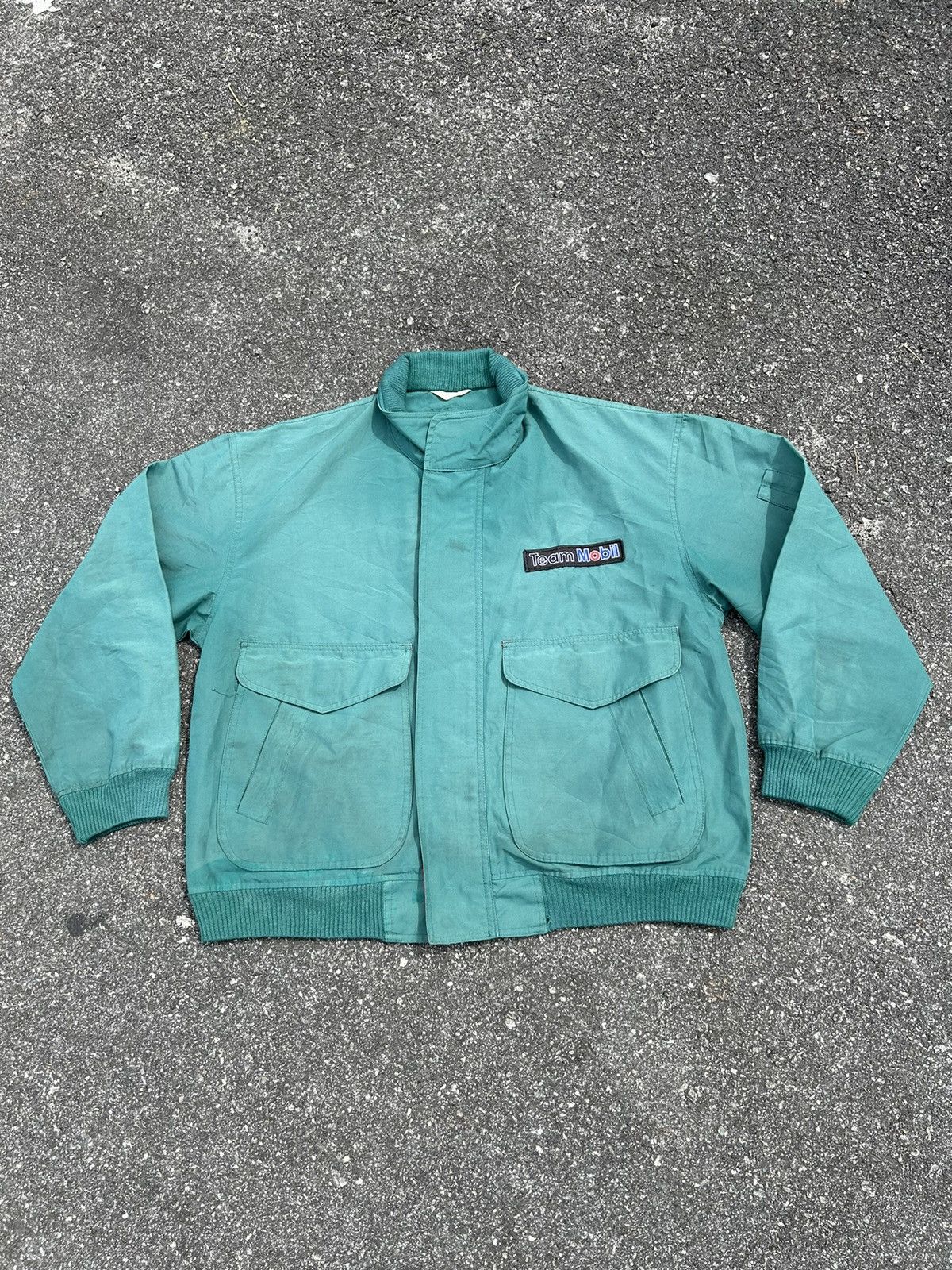 image of Racing x Vintage Team Mobil Light Jacket in Green, Men's (Size Large)