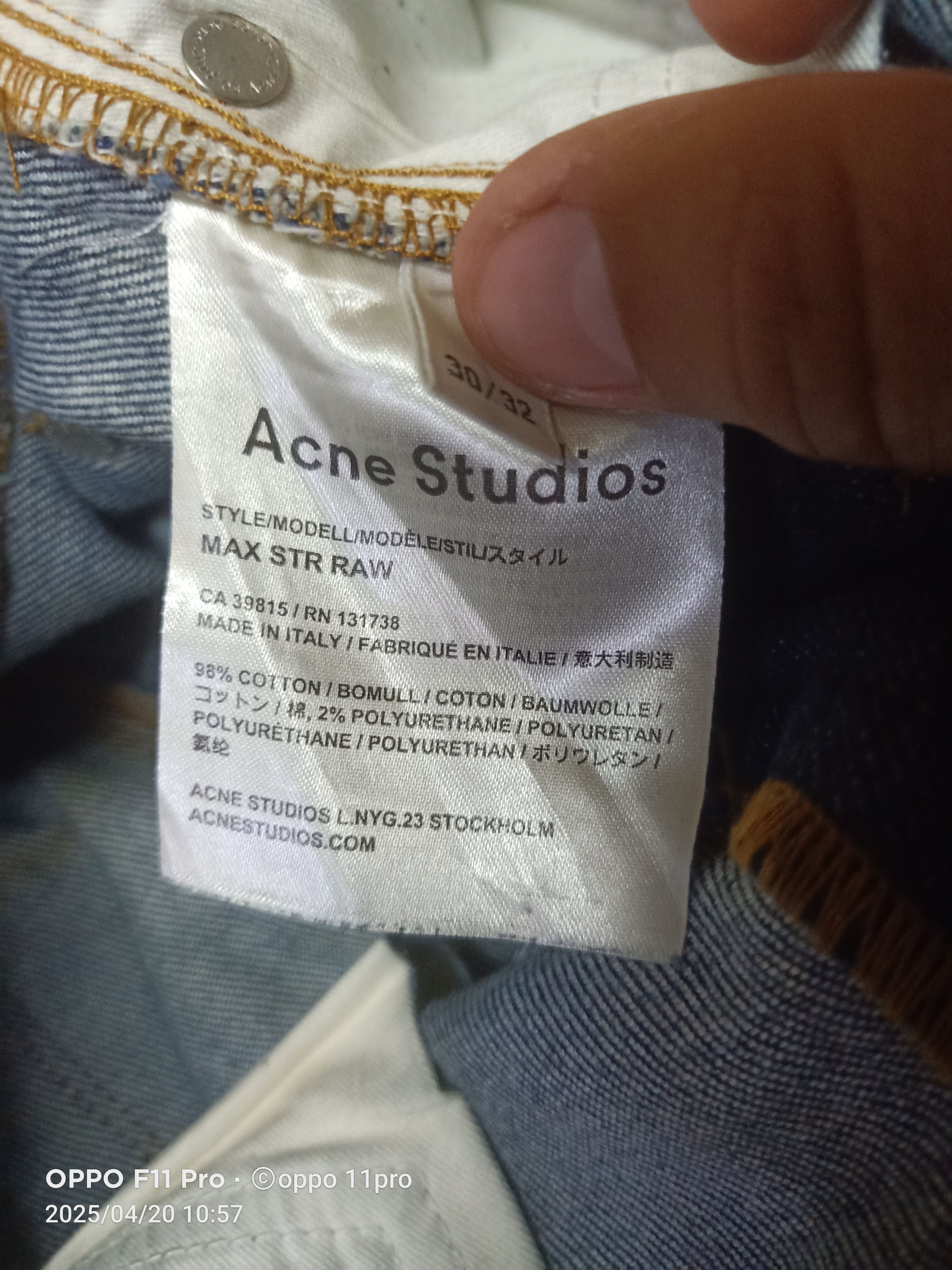 Acne Studios Ance Studio Max StR Raw Denim Size US 31 - 4 Thumbnail
