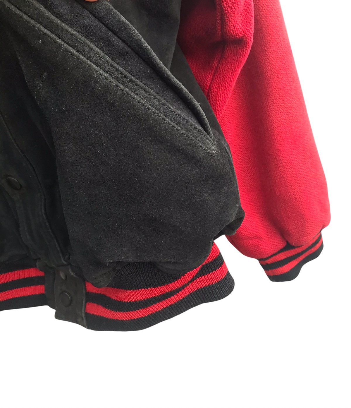 Leather Vintage Flax-En-Provence Suede Leather Varsity Jacket Size US M / EU 48-50 / 2 - 10 Thumbnail
