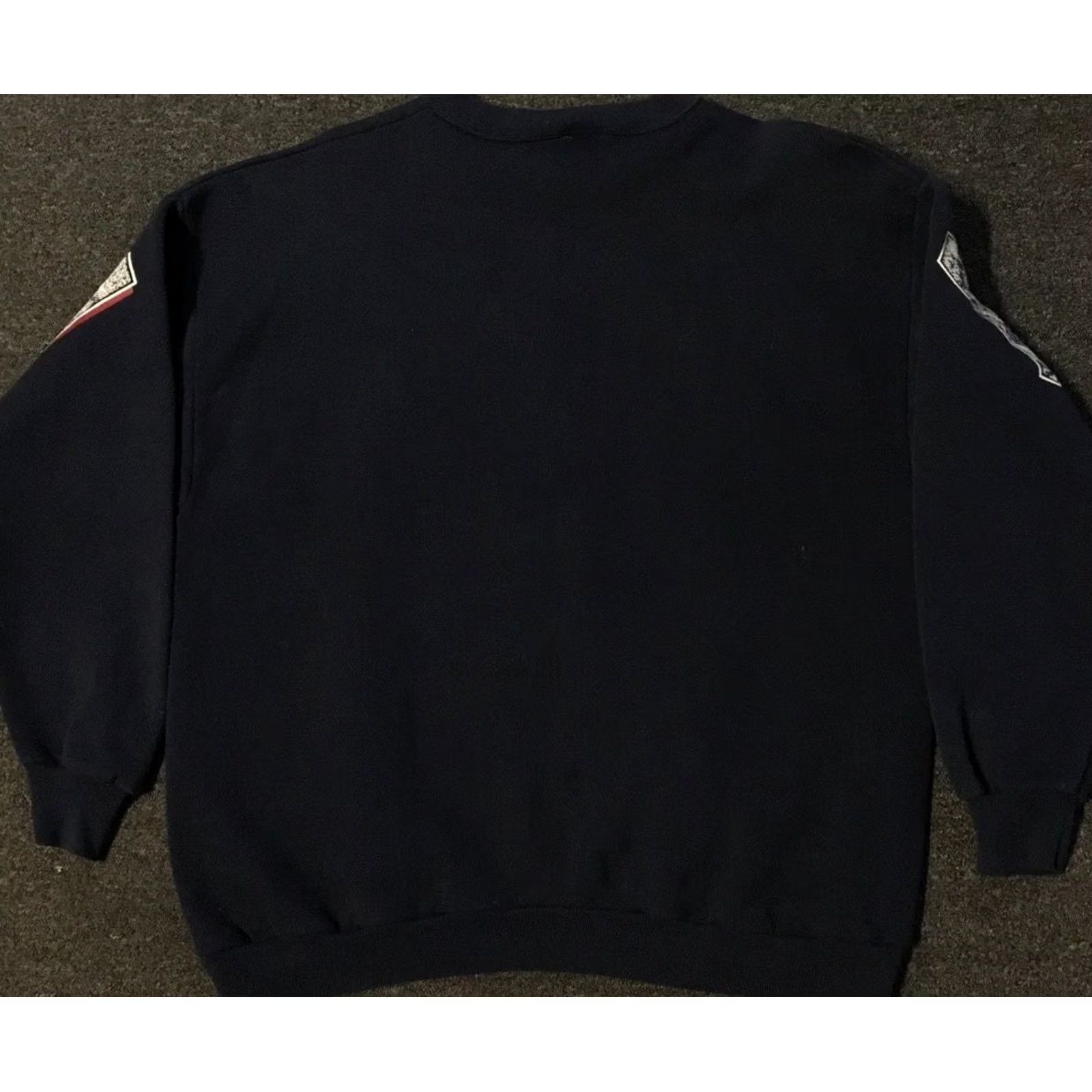 Vintage VINTAGE 90s America Attitude Faded Spellout Sweatshirt XL USA Biker Grunge Track All Over Print Navy Blue Mens XL Sweatshirt Size US XL / EU 56 / 4 - 5 Thumbnail