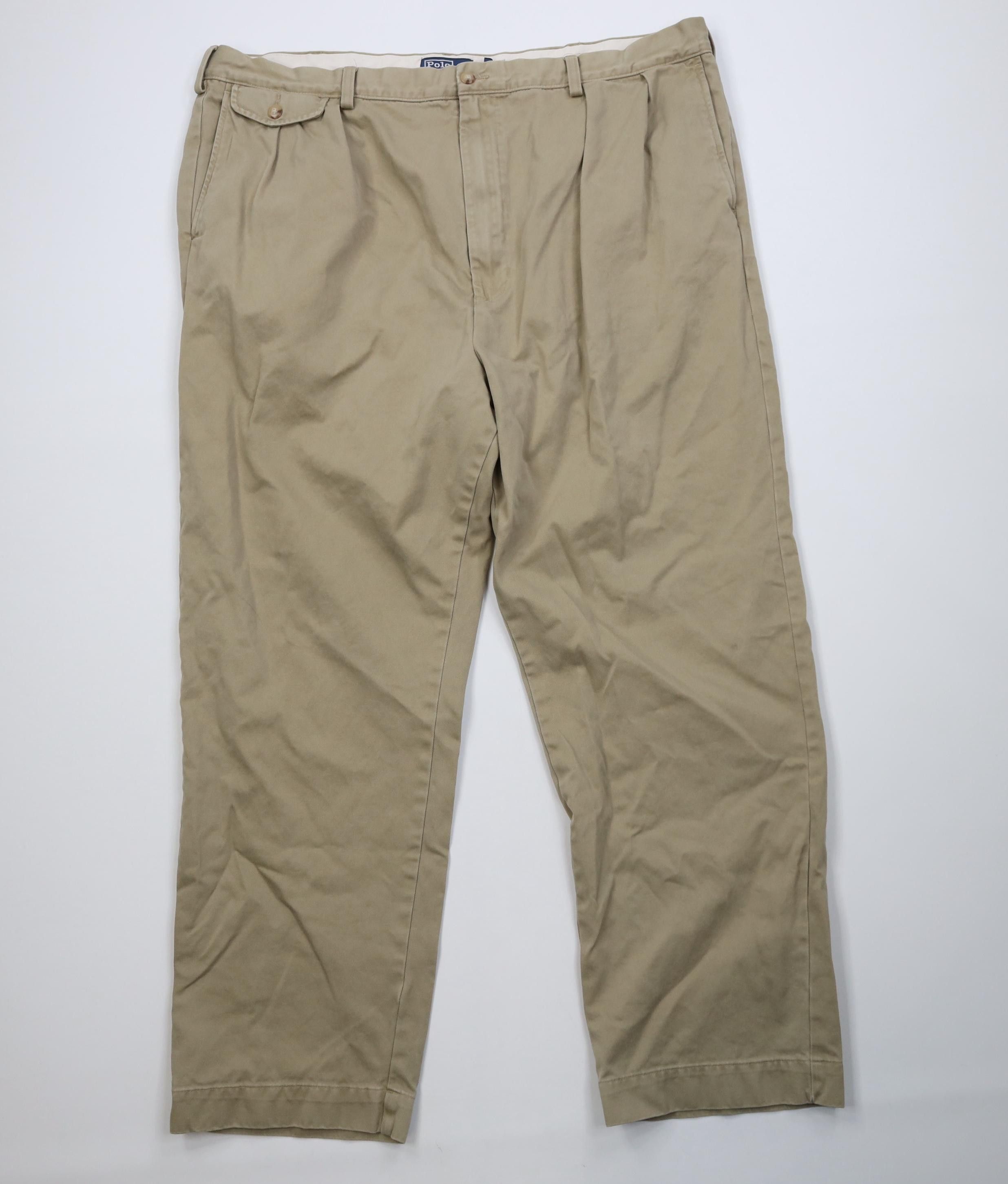 Polo Ralph Lauren Vintage Ralph Lauren Heavy Cotton Wide Leg Chino Pants Beige Size US 42 / EU 58 - 1 Thumbnail