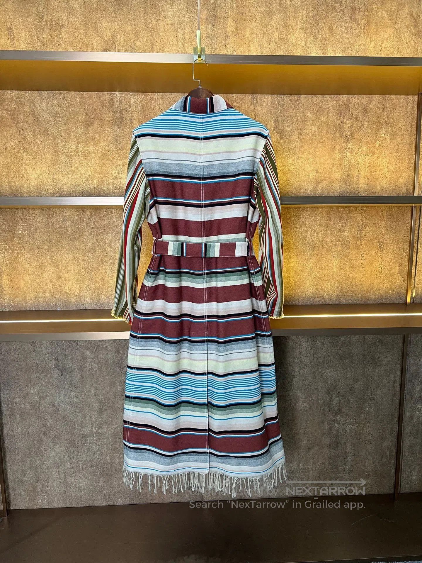 Loewe Loewe Colorful Stripe Leather Patch Wool Coat. Size US M / EU 48-50 / 2 - 2 Thumbnail