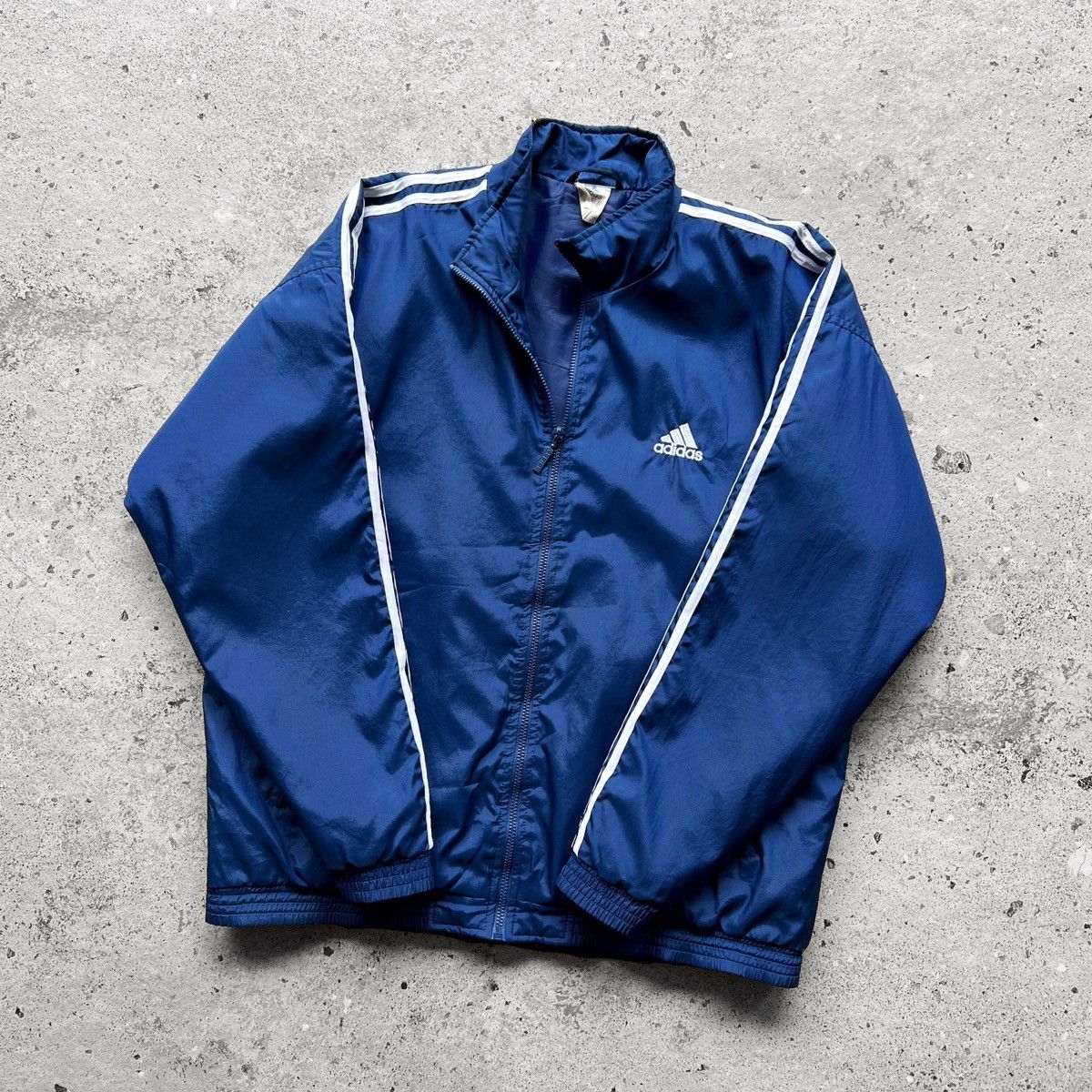 Adidas × Vintage Adidas Vintage Mens Blue Zip Jacket Long Sleeve 3-Stripes Size US L / EU 52-54 / 3 - 4 Thumbnail