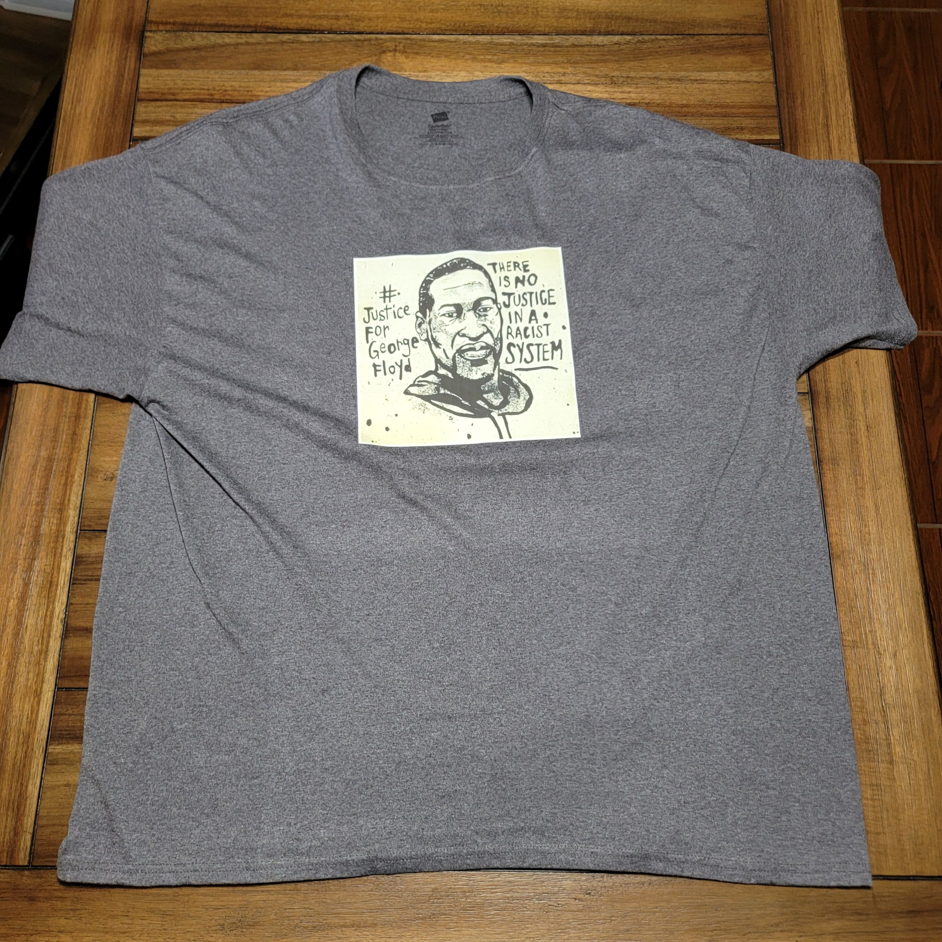 Hanes Hanes Justice For George Floyd SS Grey Tee - Size 2XL Size US XXL / EU 58 / 5 - 1 Thumbnail