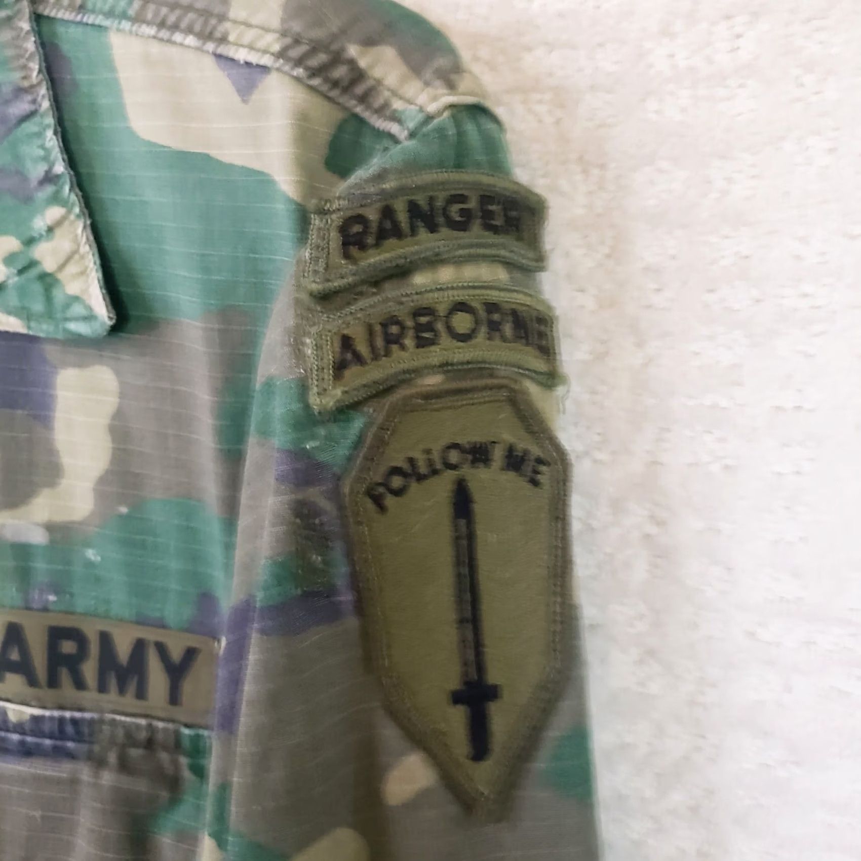 Vintage VINTAGE US Army Jacket Mens M Woodland Camo Combat Coat Hot Weather Ranger Patch Men Jacket Woodland Army Camo Green XS? Size US M / EU 48-50 / 2 - 7 Thumbnail