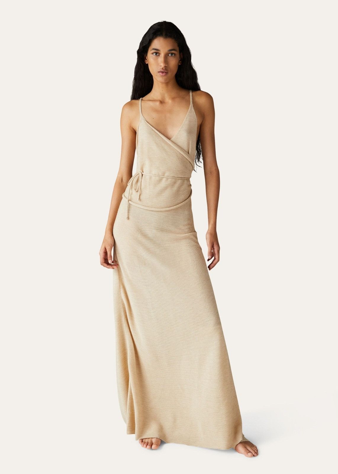 Loro Piana o1srvl11e1125 FAN1854 Cocooning Dress in Beige Size M / US 6-8 / IT 42-44 - 4 Thumbnail