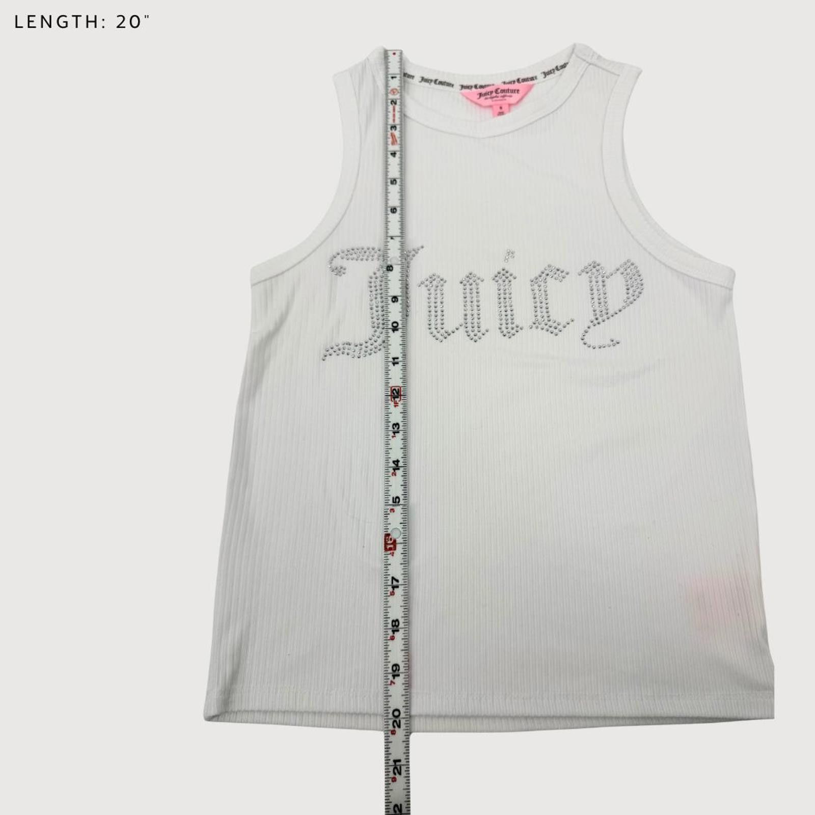 Juicy Couture Jeans Juicy Couture Rhinestone Logo Ribbed Tank Top Y2K White S Size S / US 4 / IT 40 - 7 Thumbnail