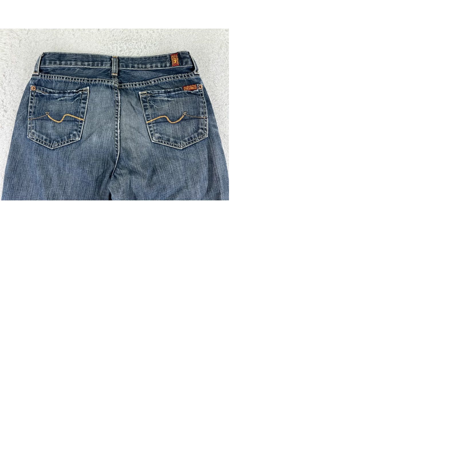 7 For All Mankind 7 For All Mankind Jeans Juniors 14 Blue Denim Straight Wide Leg 24x28 Jeans Womens 7 For All Mankind Jeans Size 36" / US 14 / IT 50 - 10 Thumbnail