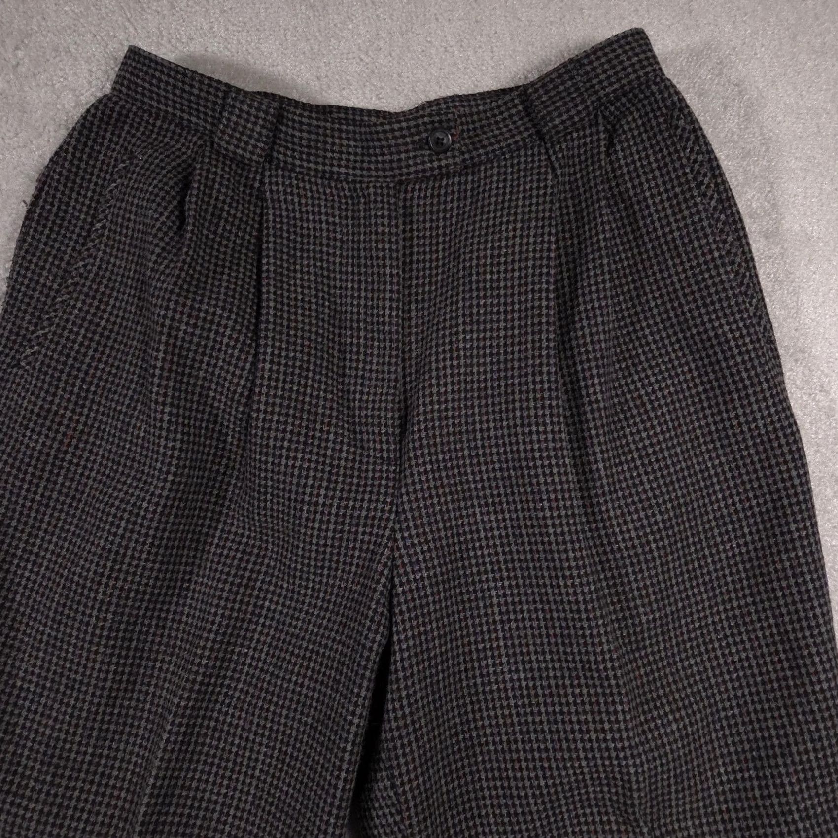 Vintage Norton McNaughton Pants Womens 14 Gray Wool Blend Pleated Lined Dress Trousers Size 36" / US 14 / IT 50 - 3 Thumbnail