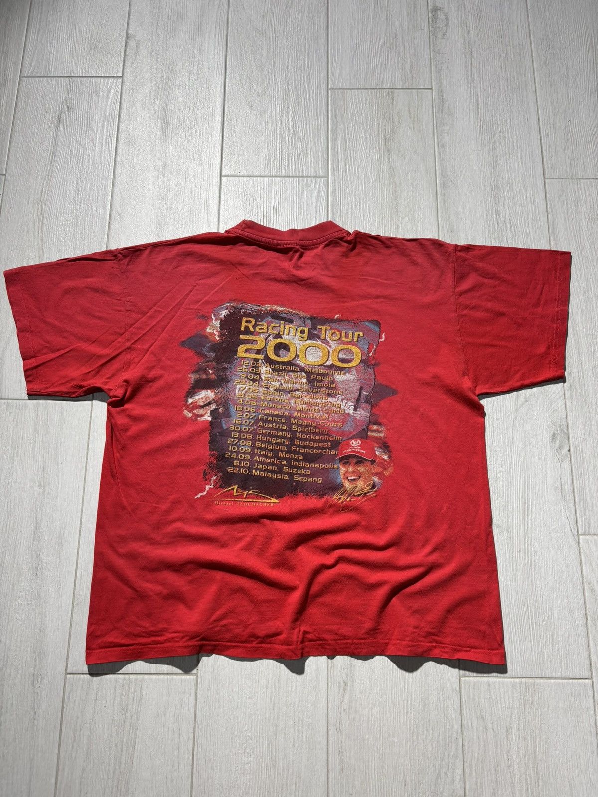 Ferrari Vintage Michael Schumacher T-Shirt Oversized Faded Size US XL / EU 56 / 4 - 9 Thumbnail