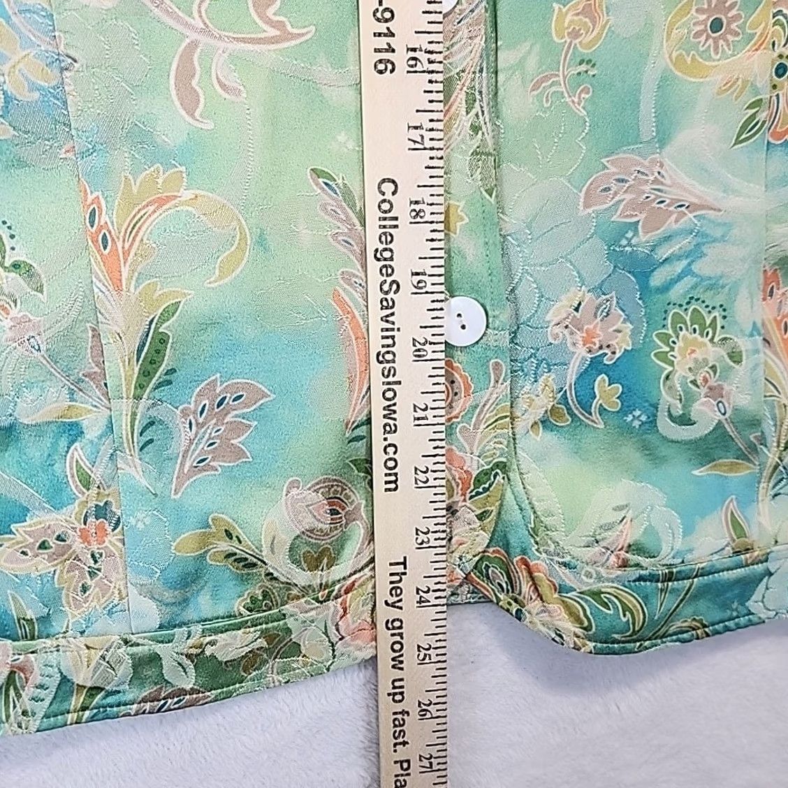 Vintage VINTAGE CJ Banks Floral Jacket Women's Plus Size 3X Green Button Front Shacket Top Size XXL / US 16-18 / IT 52-54 - 7 Thumbnail