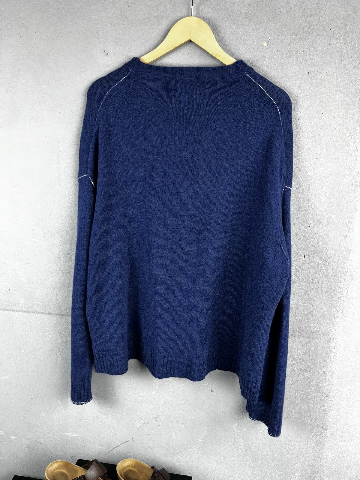 Zadig & Voltaire ZADIG&VOLTAIRE Markus Drop Shoulder Cashmere Sweater - Flag Size L / US 10 / IT 46 - 6 Thumbnail