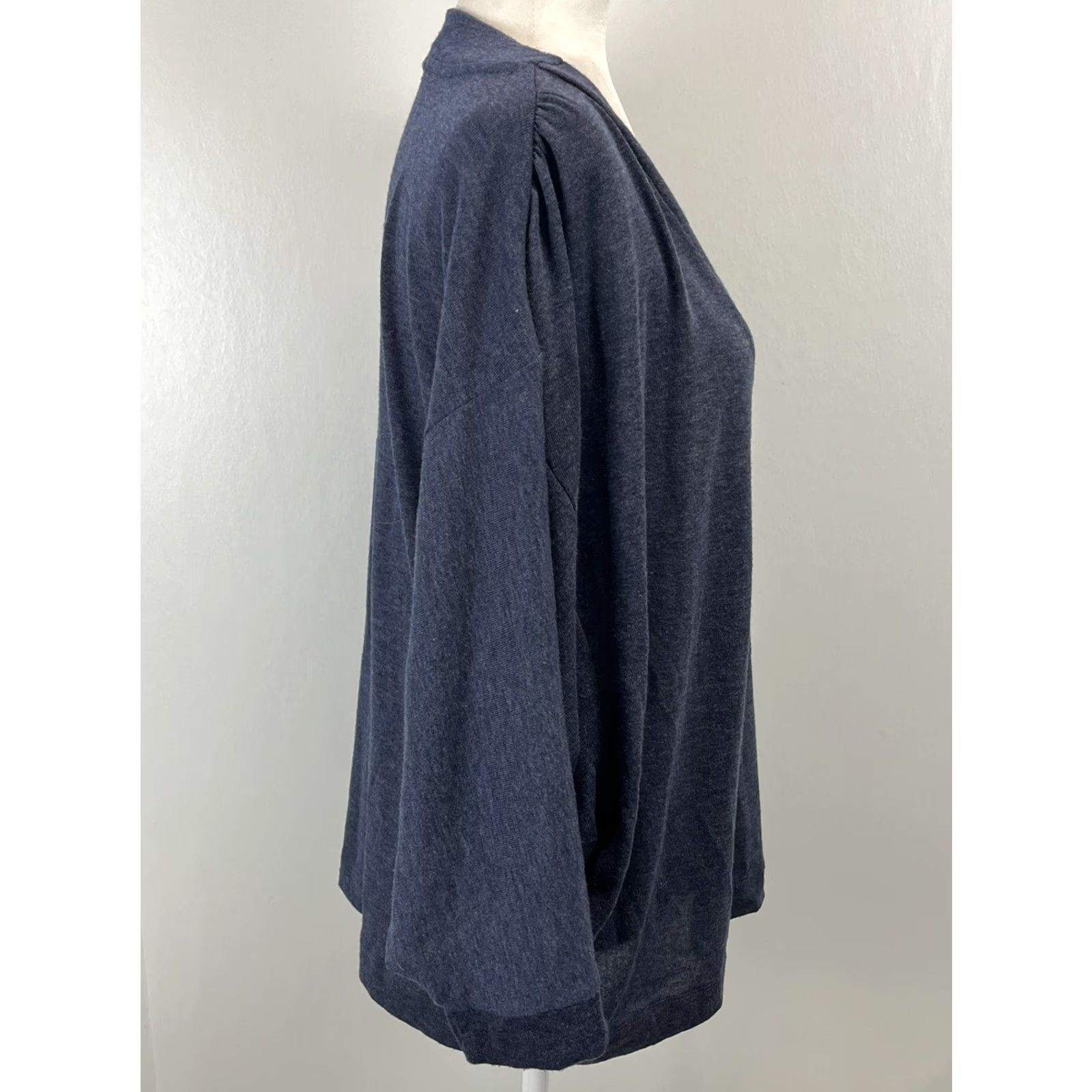 Vintage Chicos Vneck Knit Batwing Sweater Sz 3 Blue Coastal Lightweight Boxy Beachy Size XS / US 0-2 / IT 36-38 - 4 Thumbnail
