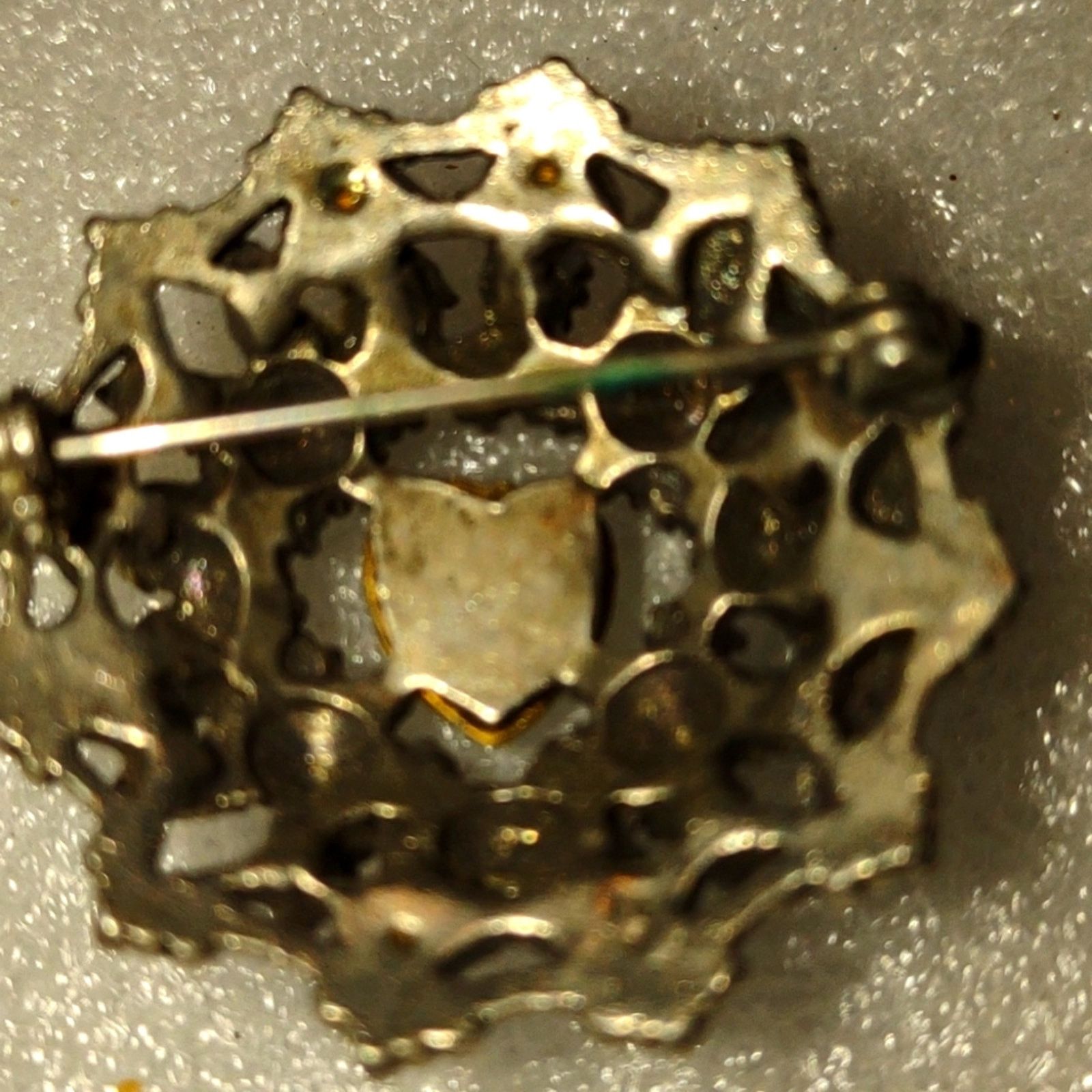 Other 1920s Antique Silver~Rhinestone~Pearl~Opal Open Heart brooch Size ONE SIZE - 2 Thumbnail