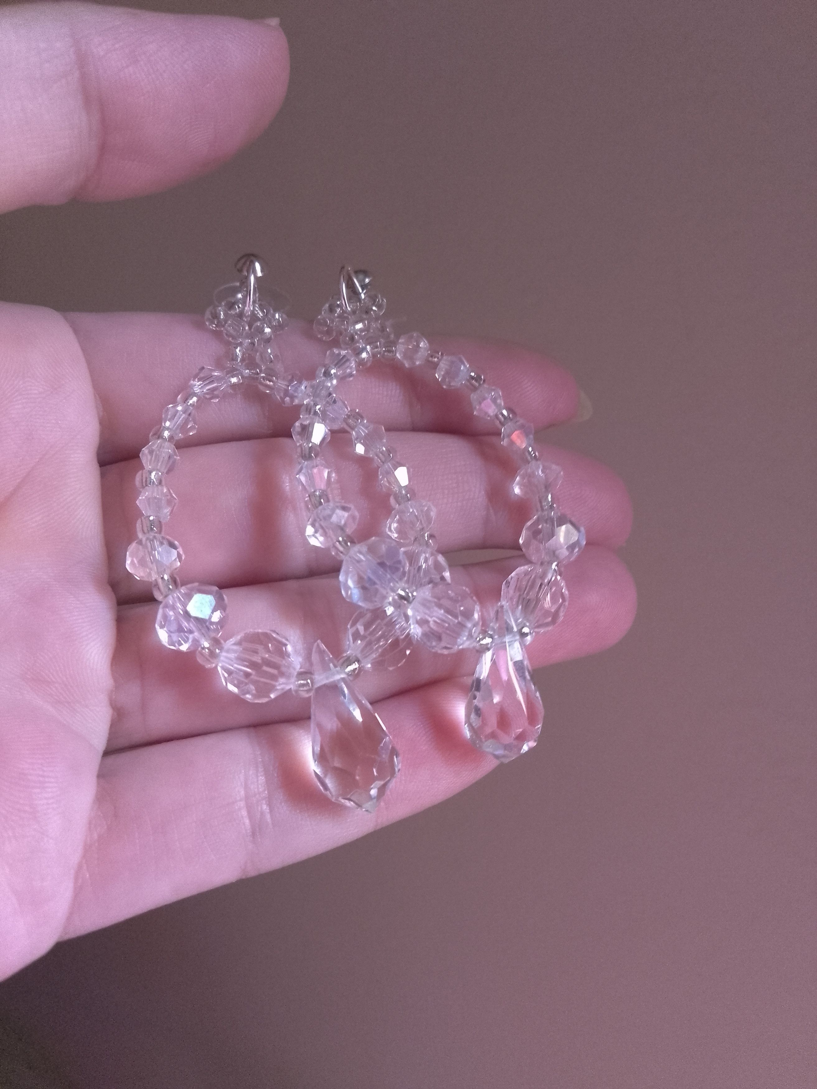 Handmade Earrings Fine Crystal Elegant Wedding Teardrop by Swarovski Size ONE SIZE - 5 Thumbnail