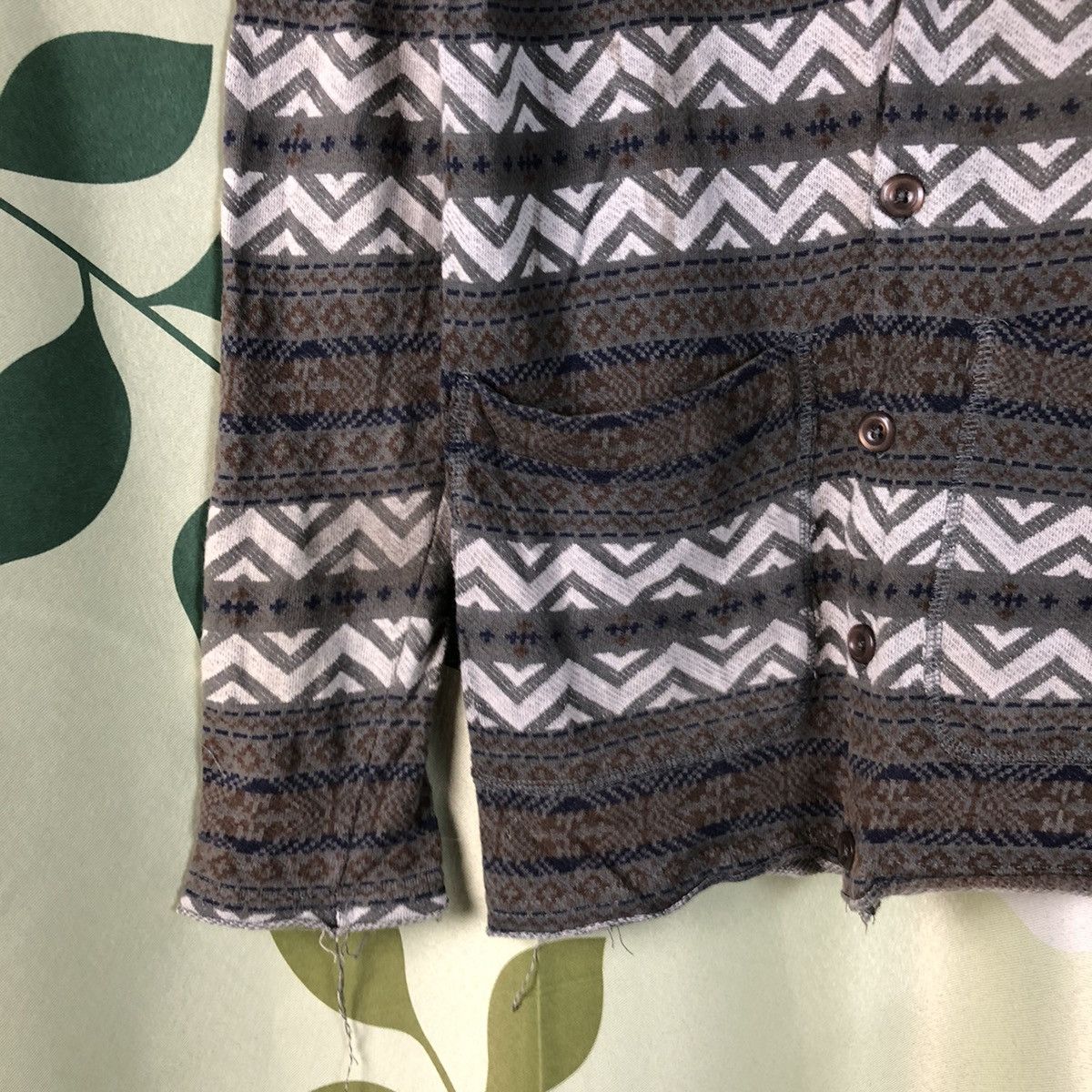 Homespun Knitwear × Japanese Brand Browny grey art vintage design Cardigan knitwear #7417 Size M / US 6-8 / IT 42-44 - 7 Thumbnail