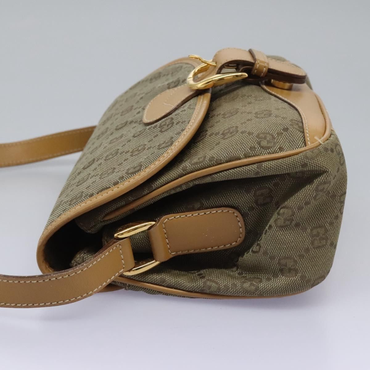 Gucci GUCCI GG Canvas Shoulder Bag Beige Gold Size ONE SIZE - 3 Thumbnail