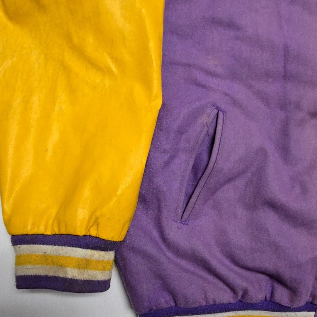Steve And Barrys Vintage LSU Tigers Purple Yellow Varsity Jacket 90s XL Size US XL / EU 56 / 4 - 15 Thumbnail