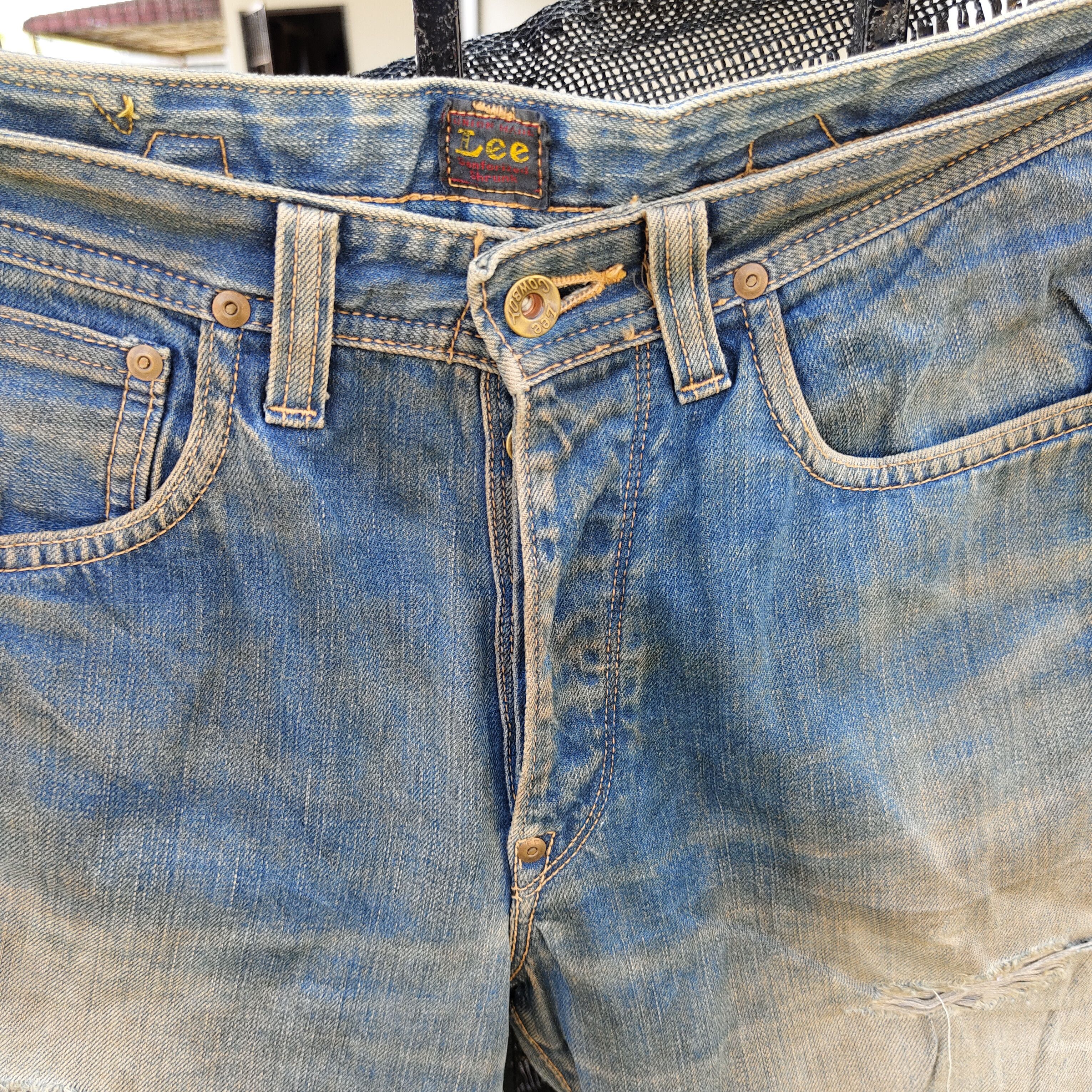 Lee Vintage 90s Lee Cowboy Selvedge Destroyed Jean Size US 30 / EU 46 - 7 Thumbnail