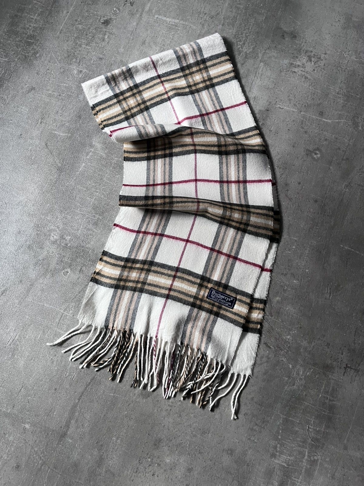 Burberry Burberrys vintage scarf cream wool Size ONE SIZE - 1 Thumbnail
