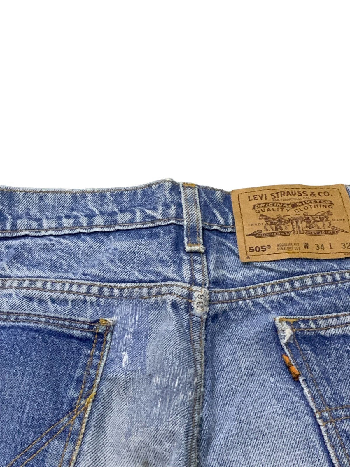 Levi's × Vintage Vintage Levis 505 Distressed Dirty Denim Pants Size US 34 / EU 50 - 15 Thumbnail