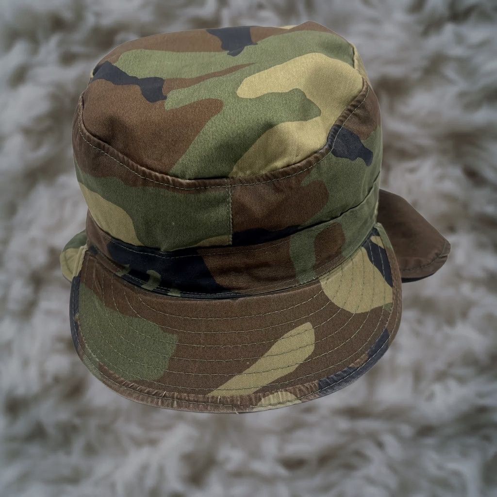 Vintage VINTAGE Combat Cadet Hat Camouflage Fitted Size 7 Military Cap Nylon Cotton Blend Size ONE SIZE - 1 Thumbnail