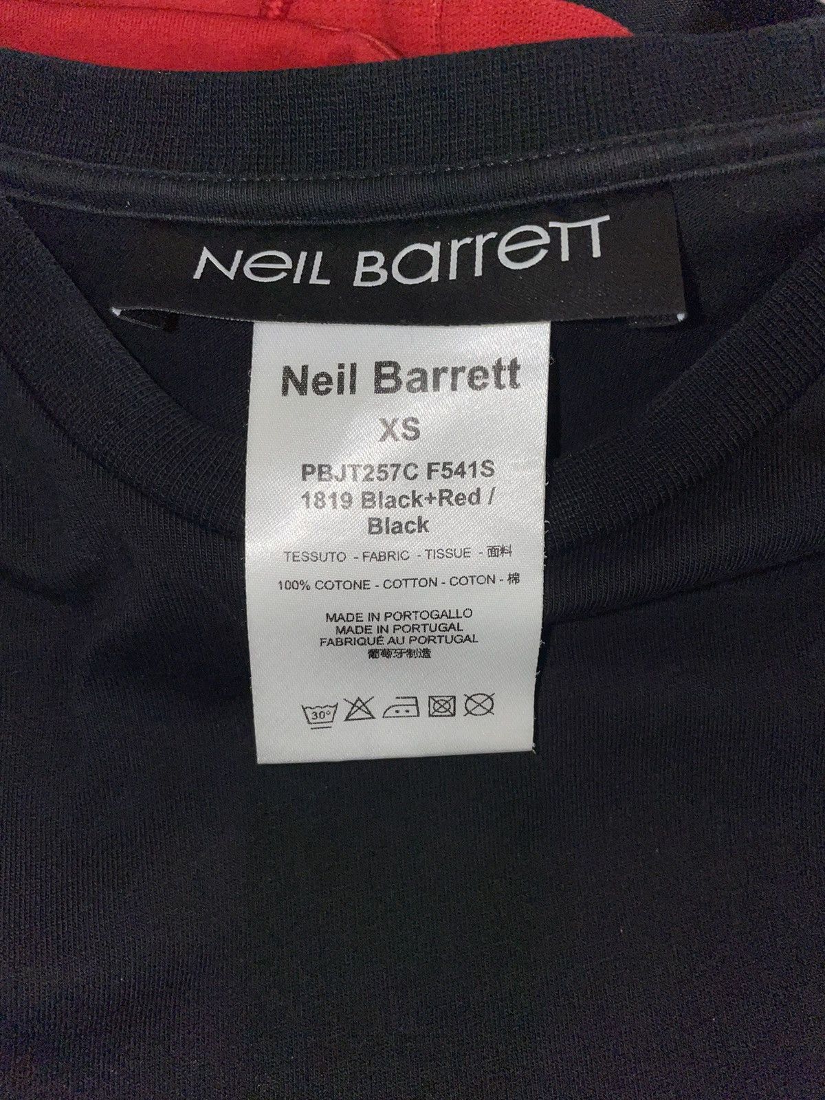 Neil Barrett Neil Barrett Black Red Mixed Fabrics T-shirt Size US XS / EU 42 / 0 - 3 Thumbnail