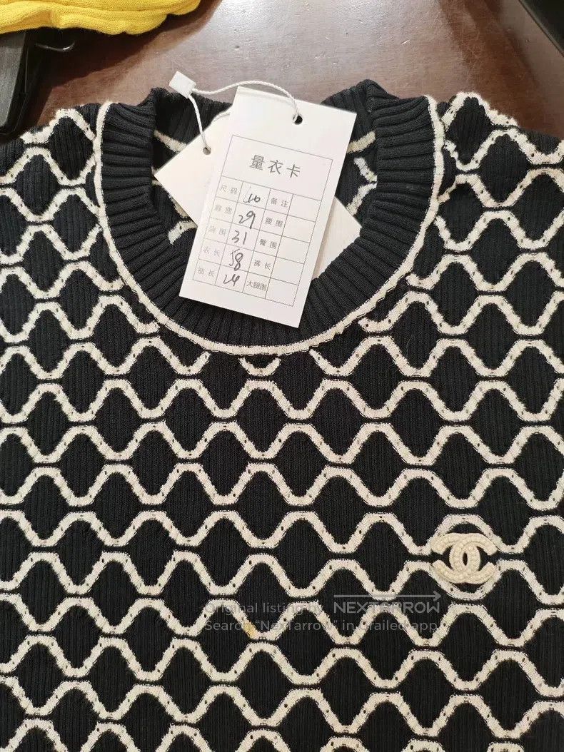 Chanel Chanel Xiaoxiang diamond-shaped knitted thin round-neck sl Size S / US 4 / IT 40 - 9 Thumbnail