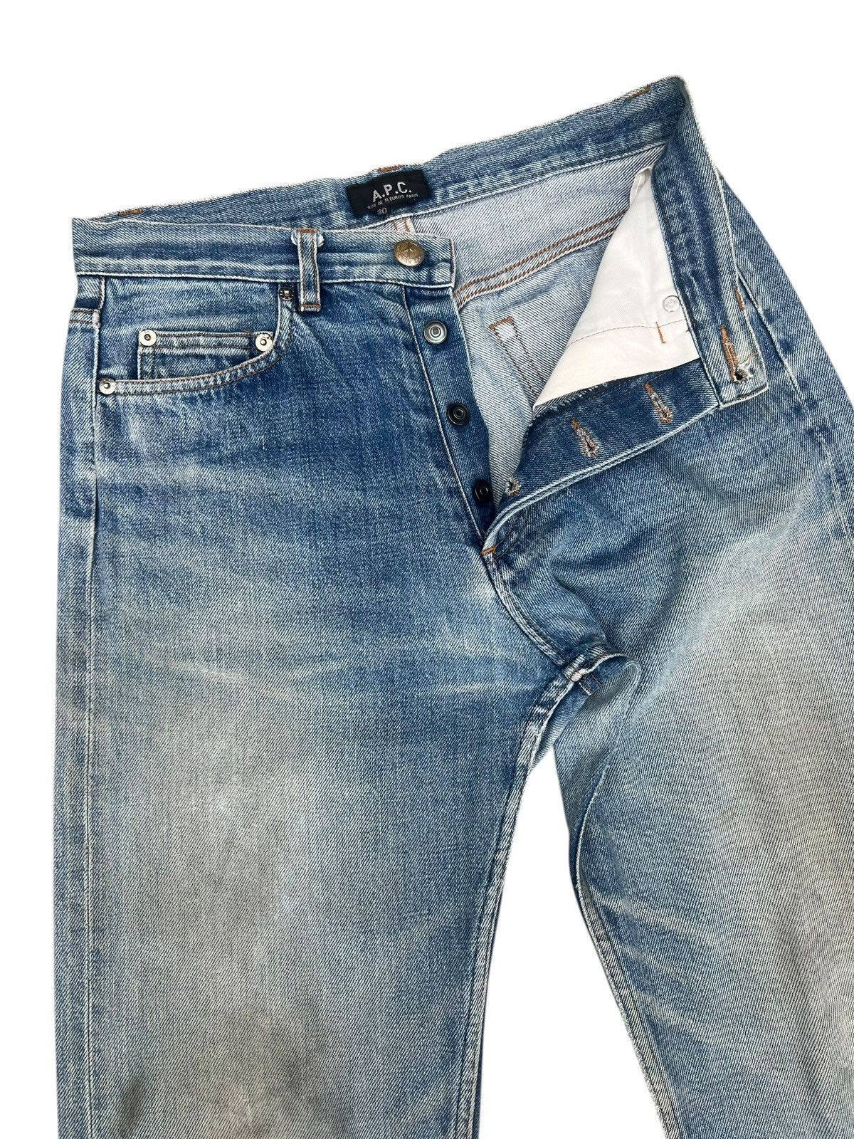 A.P.C. Vintage A.P.C. Japan Distress Dirty Mud Denim Selvedge Jeans Size US 29 - 6 Thumbnail