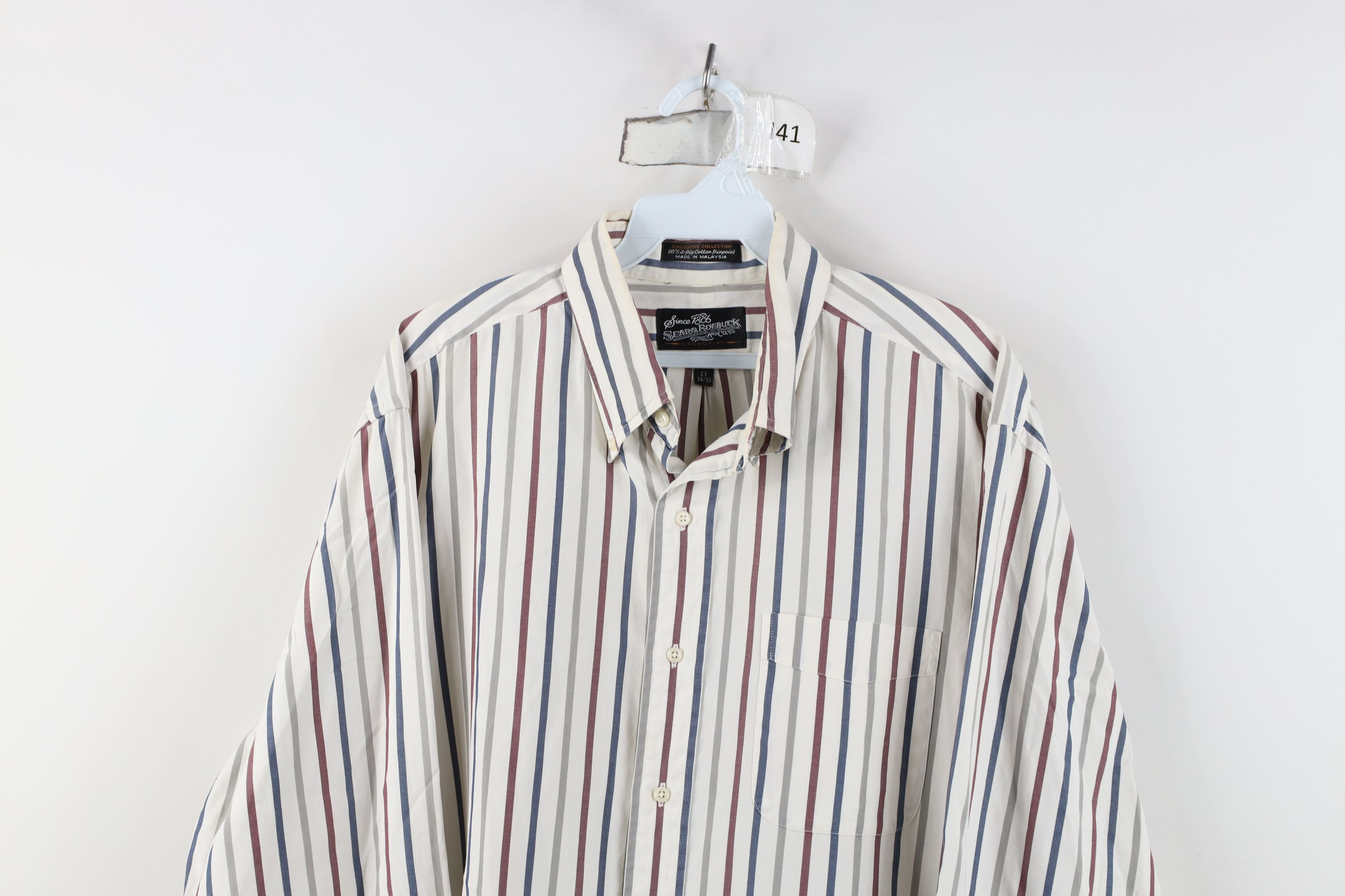 Vintage Vintage 90s Streetwear 2 Ply Pinpoint Button Down Shirt Size US M / EU 48-50 / 2 - 2 Thumbnail