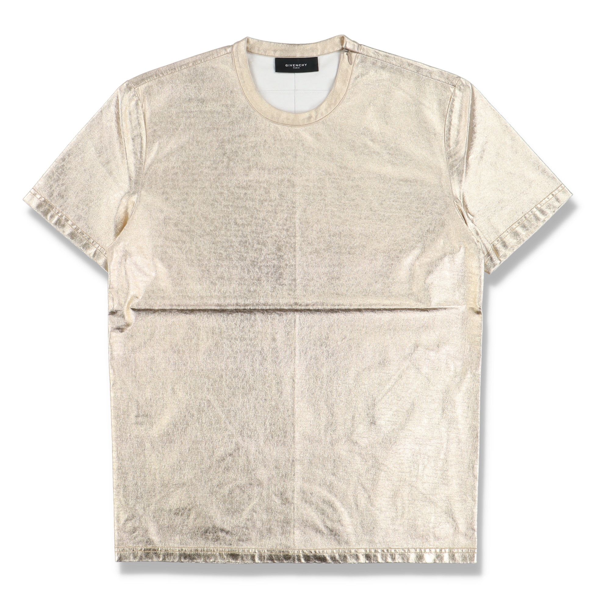 Givenchy Metallic Gold Shoulder Zip T-Shirt Size US M / EU 48-50 / 2 - 1 Thumbnail
