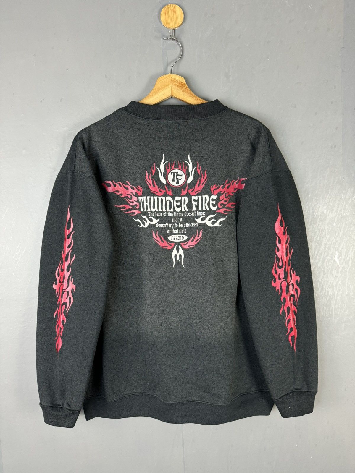 Japanese Brand × Vintage VINTAGE THUNDER FIRE PRINTED CREWNECK SWEATSHIRT SUN FADED Size US M / EU 48-50 / 2 - 1 Thumbnail