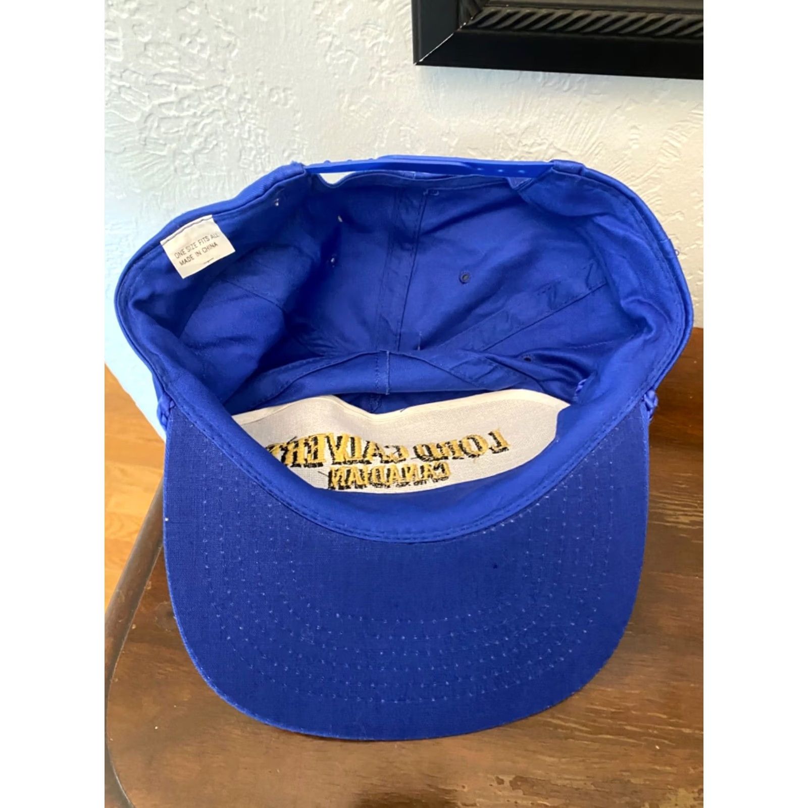 Roper VINTAGE HaT Trucker Hat Blue Rope 80s 90s Lord Calvert Canadian Whiskey Logo Adjustable Men/Adult Regular Hat Size ONE SIZE - 4 Thumbnail