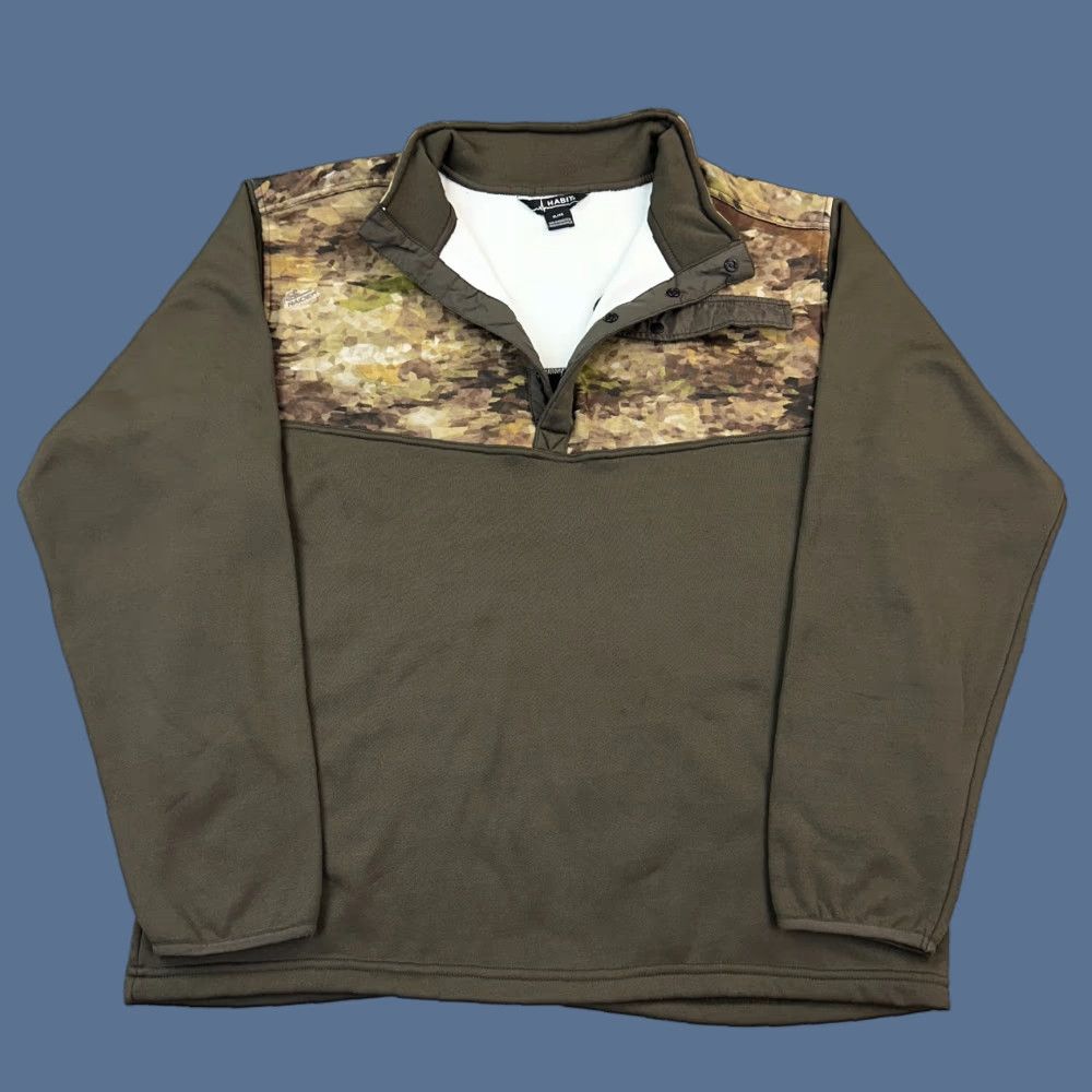 Habitat Habit Jacket Mens XL Raider Concealment Camo High Prairie 1/4 Snap Pullover Size US XL / EU 56 / 4 - 1 Thumbnail