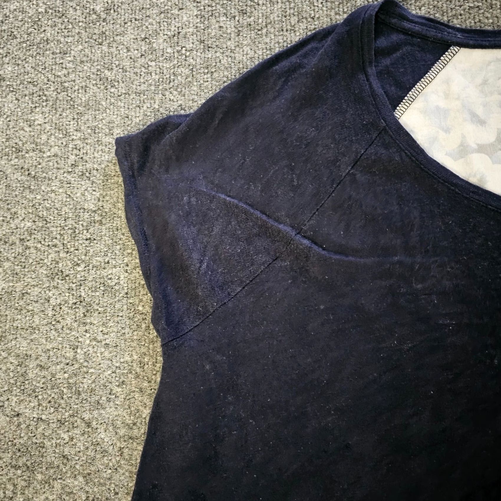 Talbots Talbots Top Women's 2X Blue Linen Tie Dye Short Sleeve Round Neck Casual Blouse Size XXL / US 16-18 / IT 52-54 - 4 Thumbnail