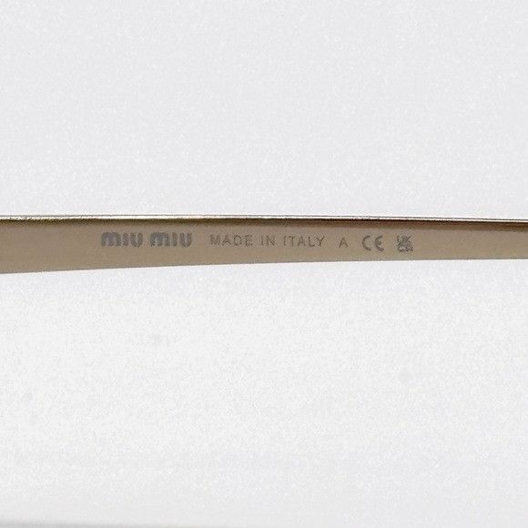 Miu Miu NEW MIU MIU SMU 54Z ZVN70D OVAL GOLD BROWN MU54ZS ZVN70D WOM Size ONE SIZE - 10 Thumbnail