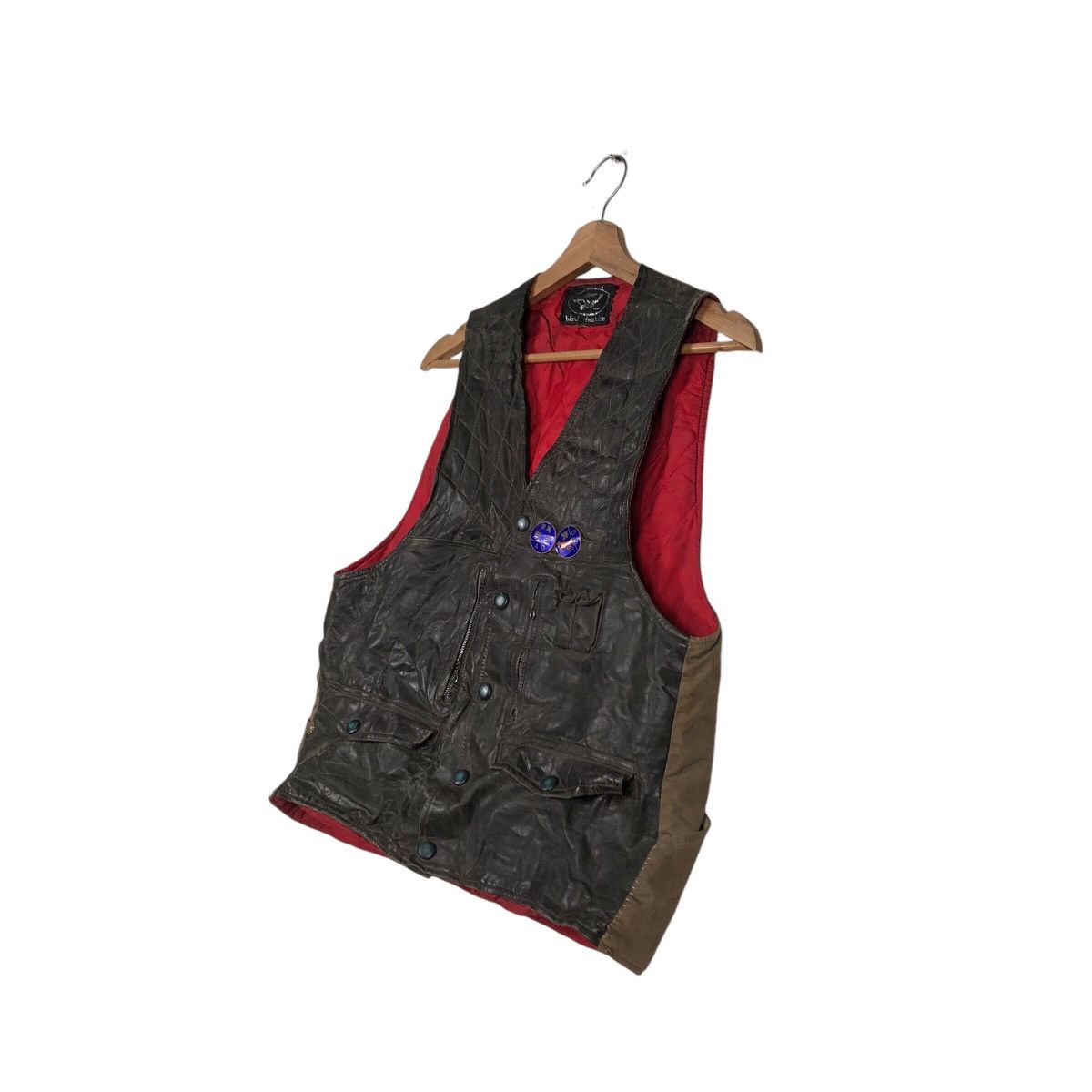 Japanese Brand 📌Skd Brand Bird Fashion Leather Biker Vest Multi Pocket Size US M / EU 48-50 / 2 - 3 Thumbnail