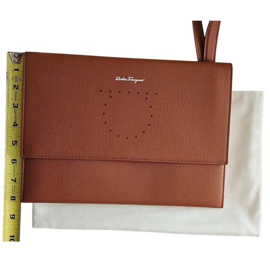 Salvatore Ferragamo Salvatore Ferragamo Brown Pebbled Leather Clutch Bag Size ONE SIZE - 10 Thumbnail