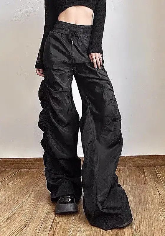 VIBE Black y2k ruched pants Size US 28 / EU 44 - 5 Thumbnail