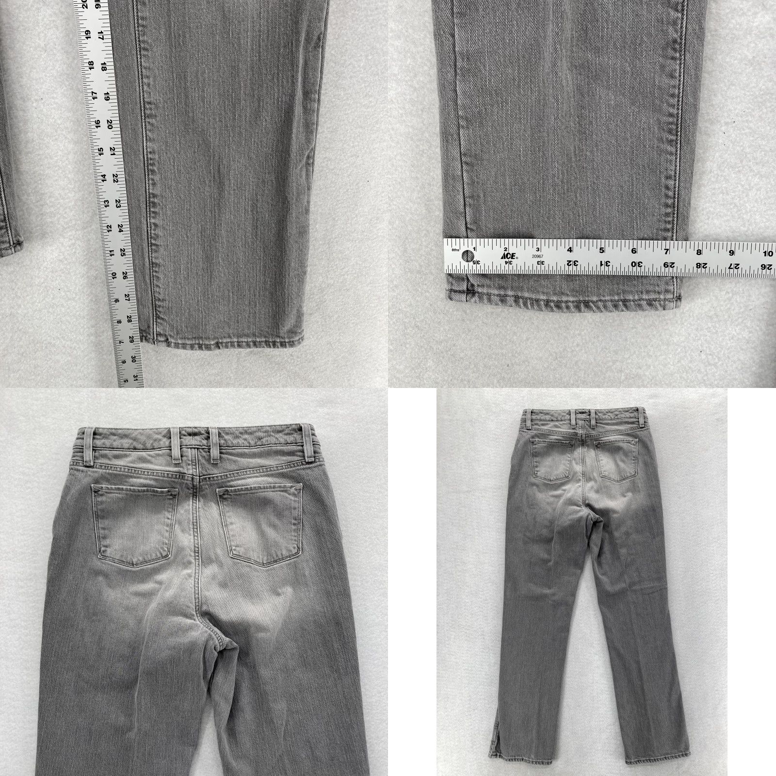 Vintage L.L.Bean Jeans Womens 8 Gray Classic Fit Flannel Lined Straight Stretch Chore Size 30" / US 8 / IT 44 - 8 Thumbnail
