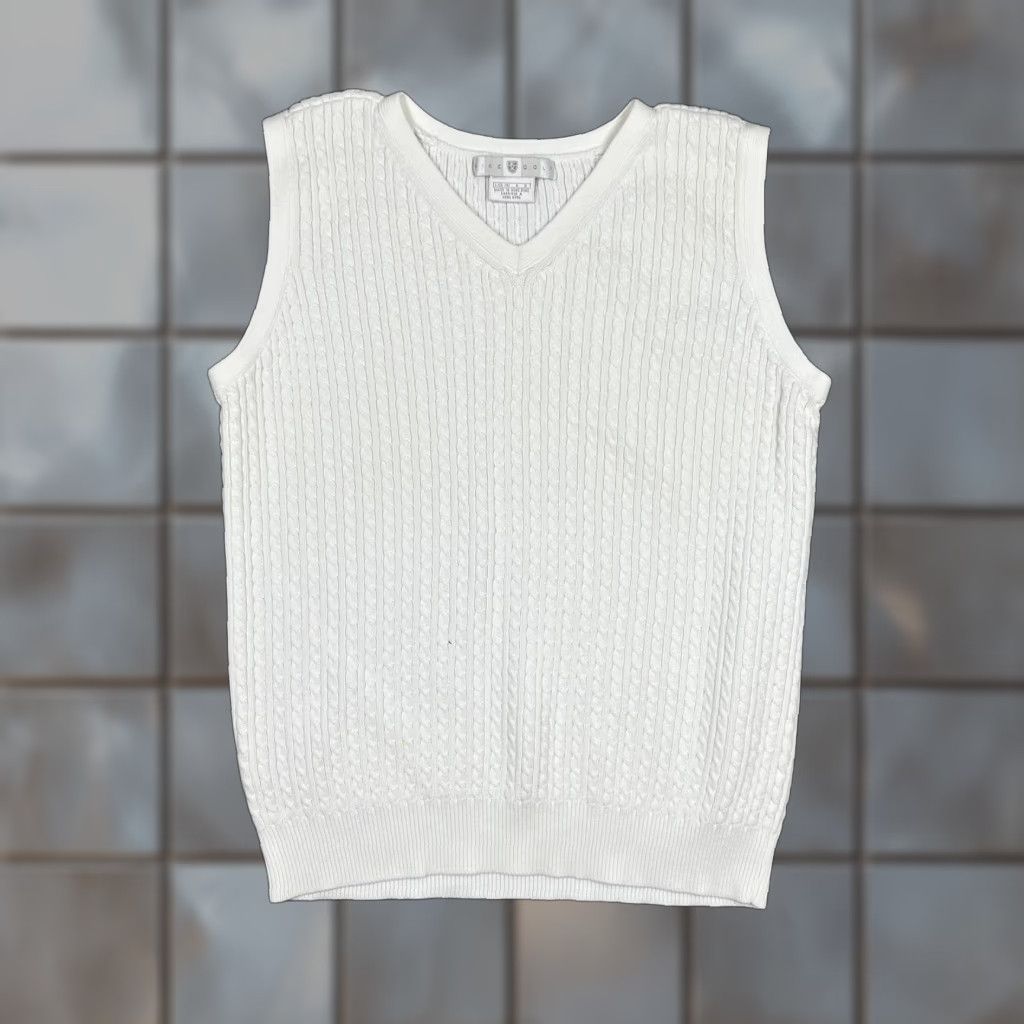 Nike Nike Women's Large Golf V-Neck Pullover Sweater Vest Sleeveless White EUC Size L / US 10 / IT 46 - 1 Thumbnail