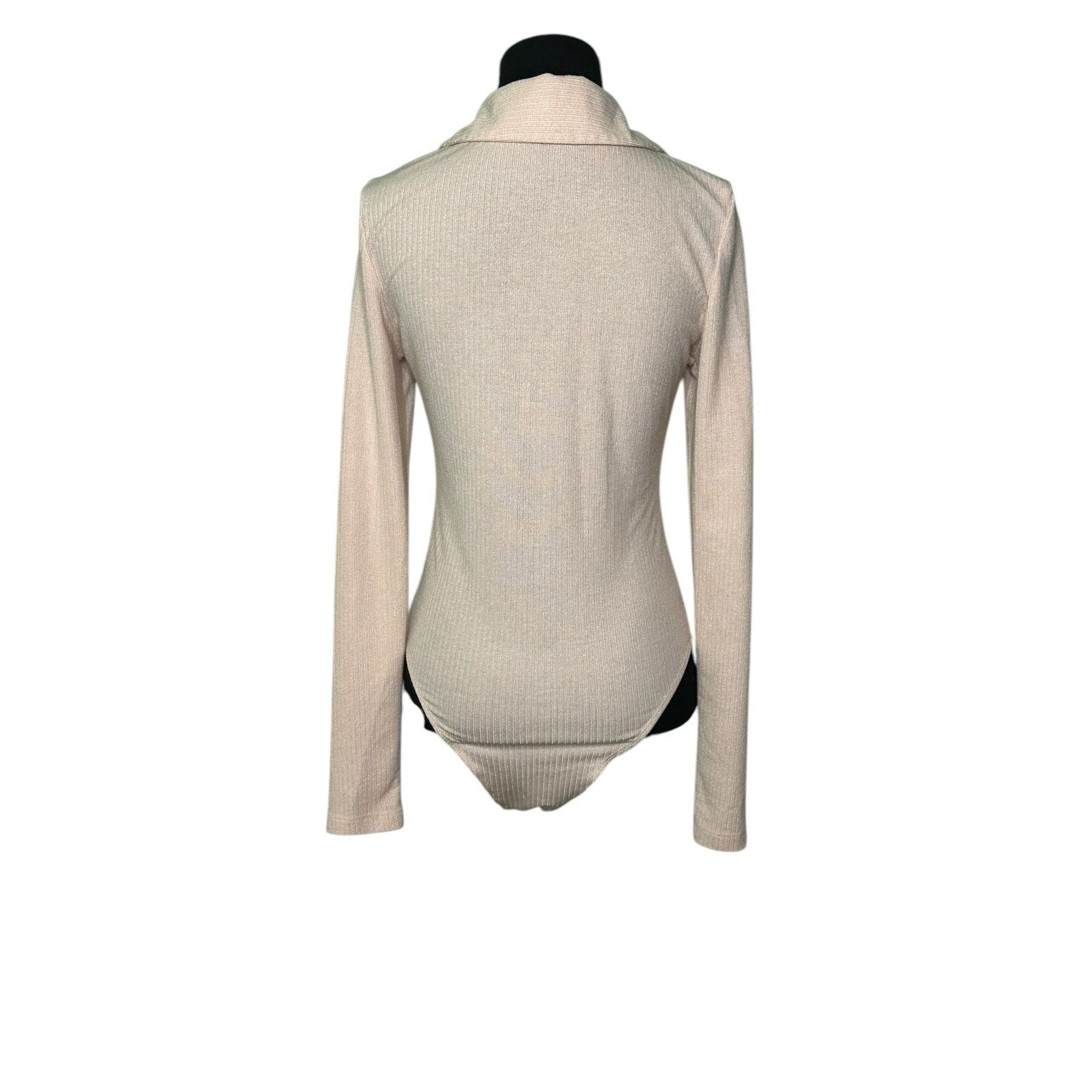 Shein Shein beige long sleeves knit bodysuit size Small Size S / US 4 / IT 40 - 14 Thumbnail