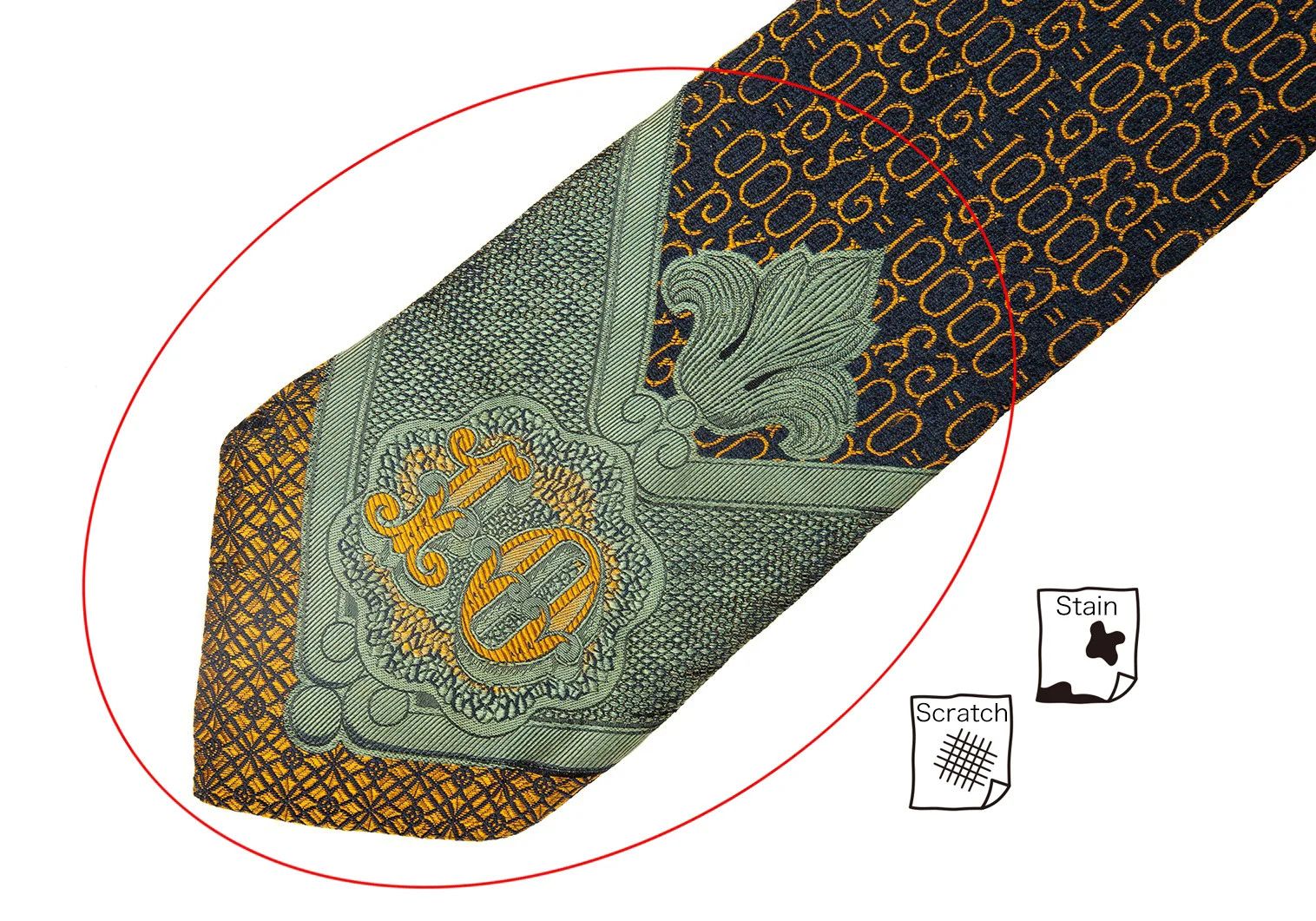 Jean Paul Gaultier Silk Manager Guard Tie in Orange, Green, and Black Size ONE SIZE - 5 Thumbnail