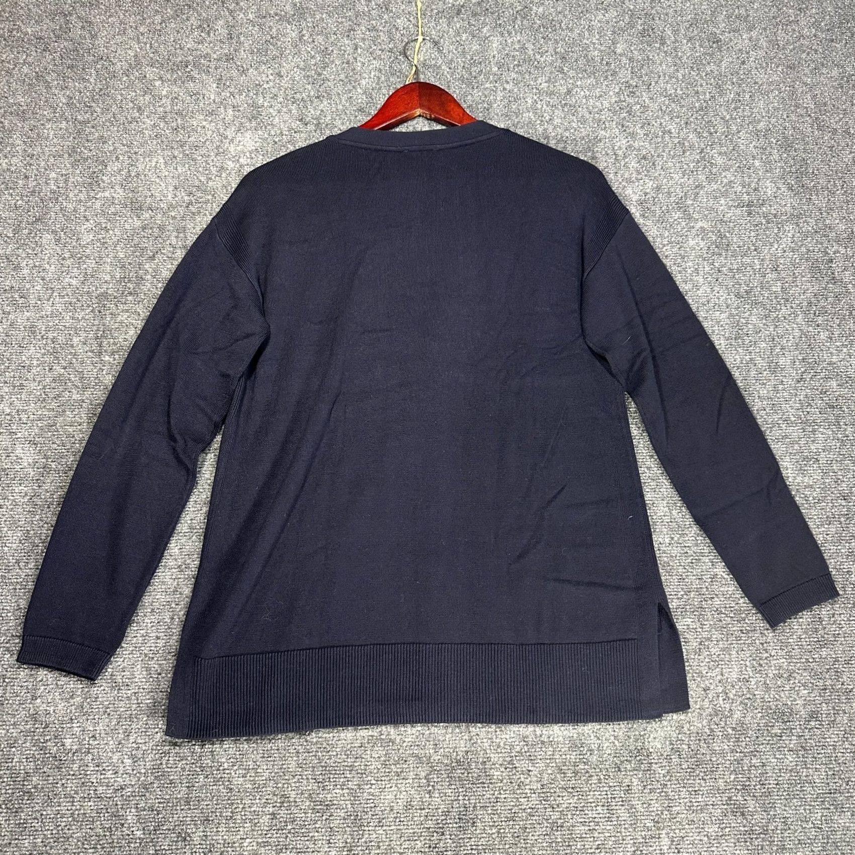 Talbots Talbots Cardigan Sweater Womens Small Navy Blue Cotton Blend Button Front V Neck Size S / US 4 / IT 40 - 7 Thumbnail