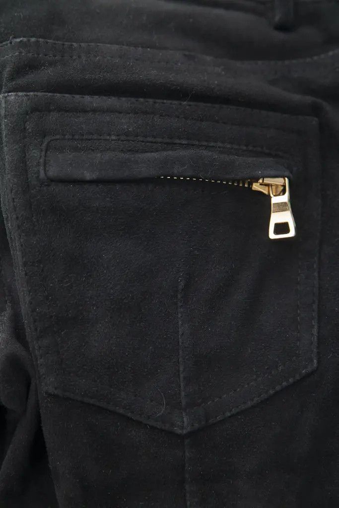 Balmain AW10 black suede biker pants Size 26" / US 2 / IT 38 - 8 Thumbnail