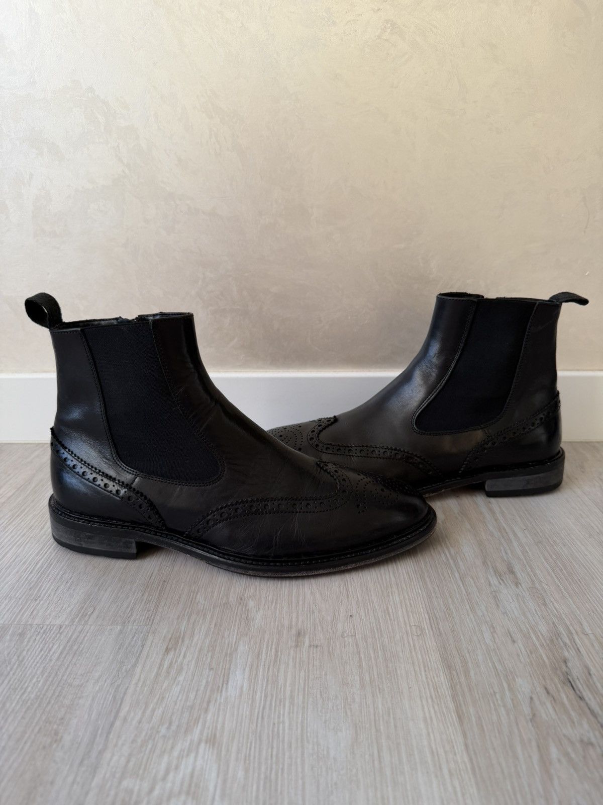 If Six Was Nine AS 98 Vibe Artisan Black Leather Side Zip Ankle Biker Boots Size US 9 / EU 42 - 4 Thumbnail