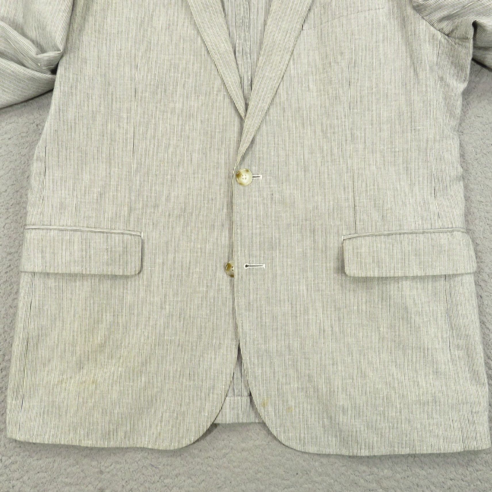 J.Crew J Crew Blazer 42R Ludlow Linen Cotton Grey Blue Sport Coat Jacket Mens Size 42R - 2 Thumbnail